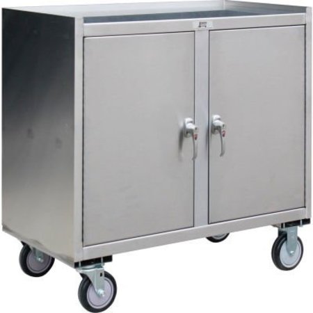 JAMCO Stainless Steel Mobile Cabinet 2 Doors & Middle Shelf 36x18 1200 Lb. YZ136U500QQ